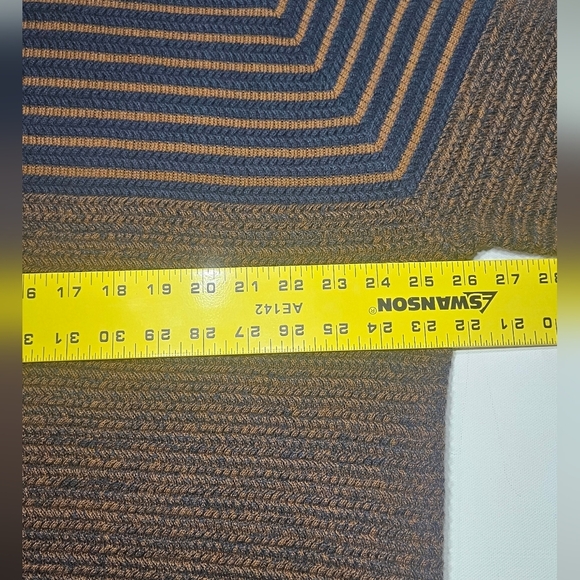 Perry Ellis Sweater Cotton Wool Rayon Striped Navy Brown XXL - Picture 4 of 5